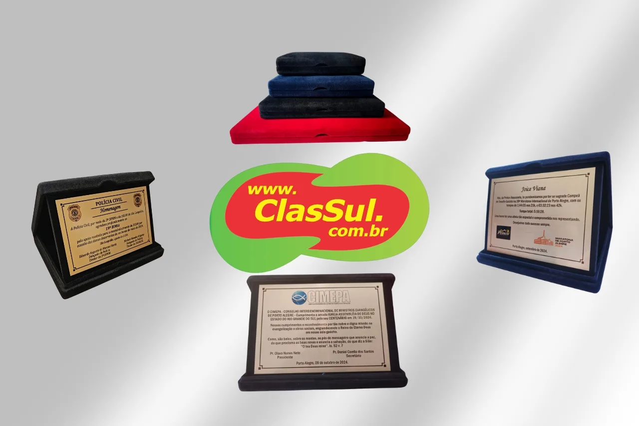 Produtos Classul — troféus, medalhas e placas