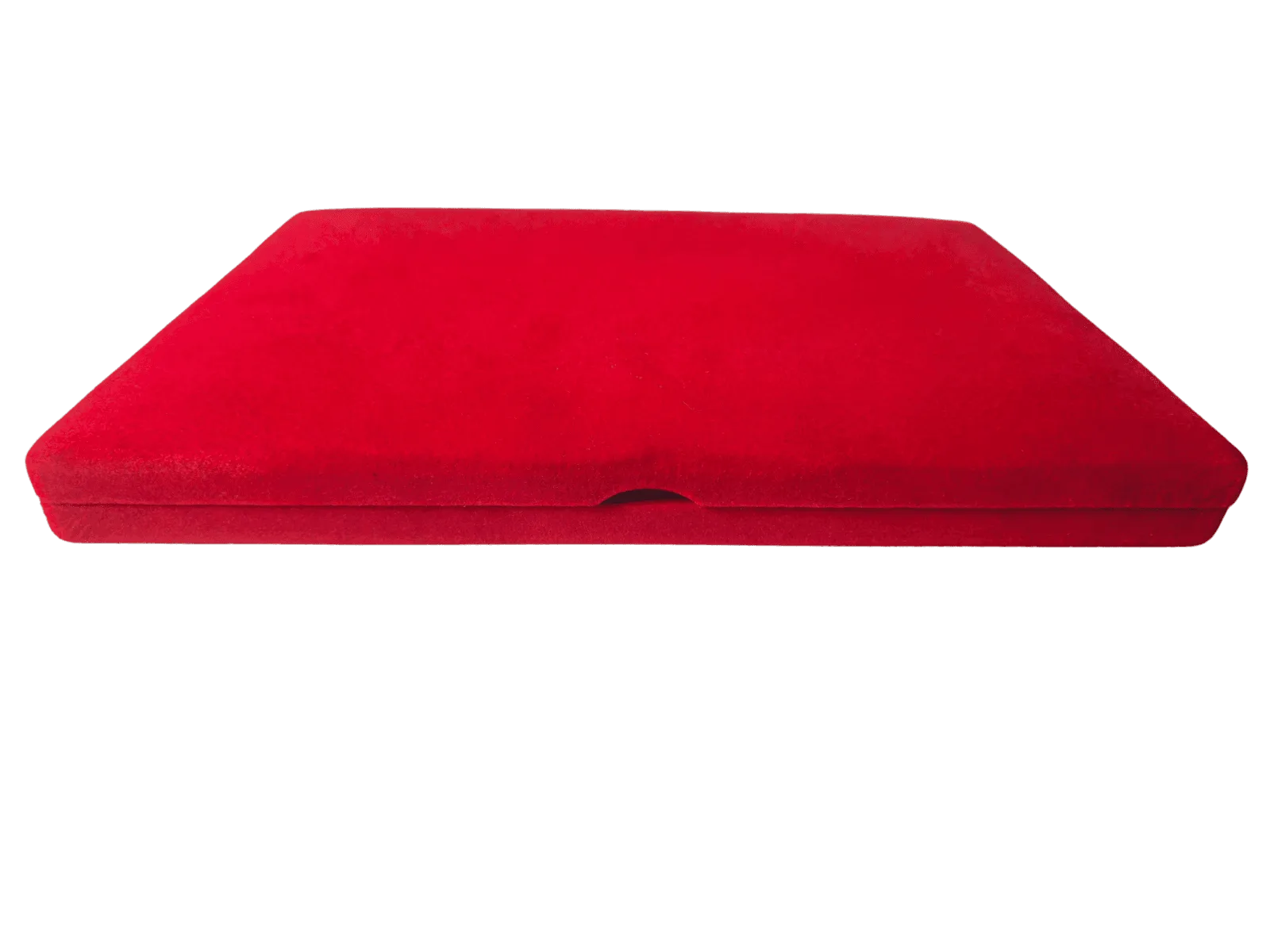 Estojo de veludo vermelho fechado