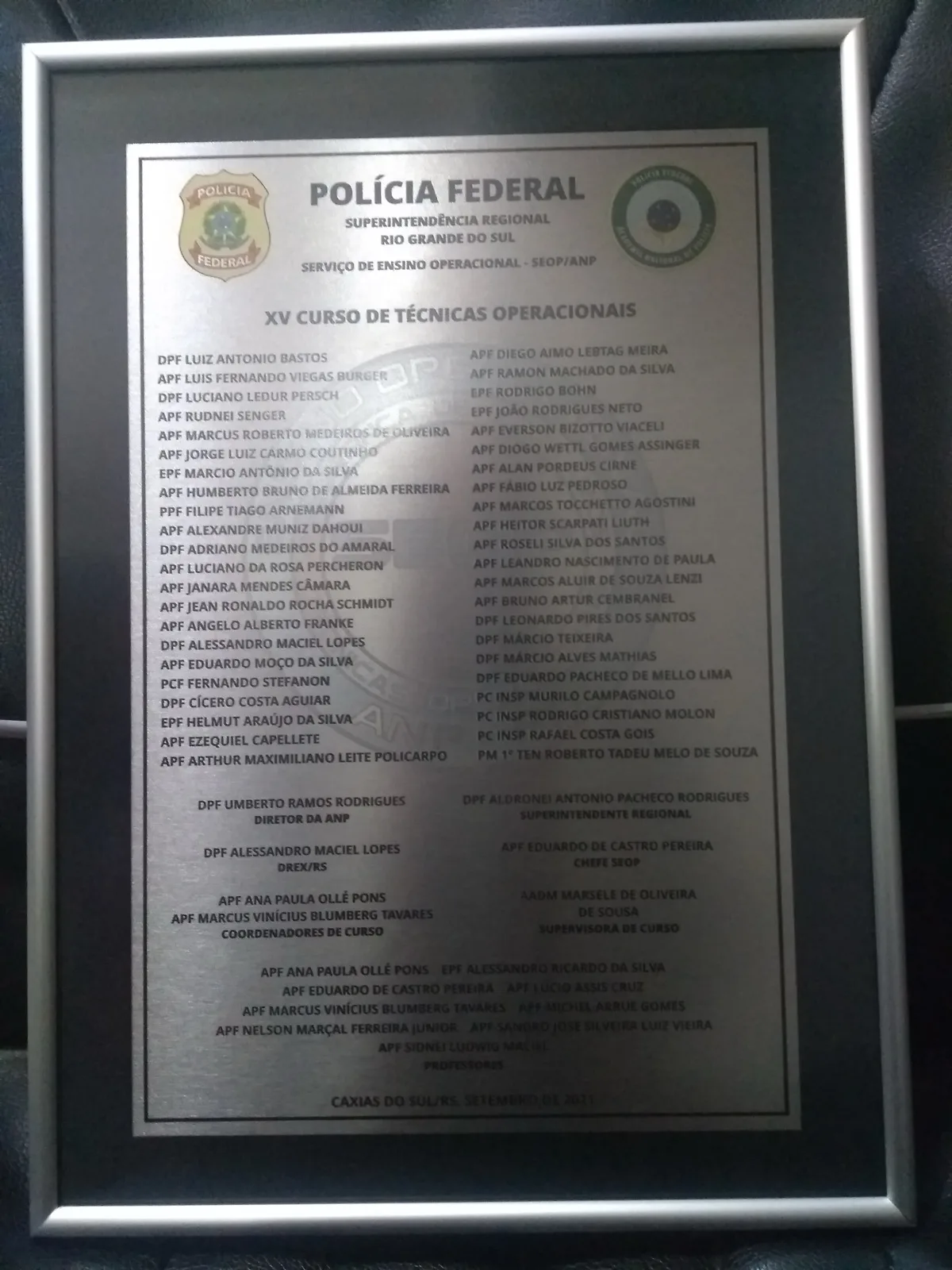 Placa Comemorativa de Curso